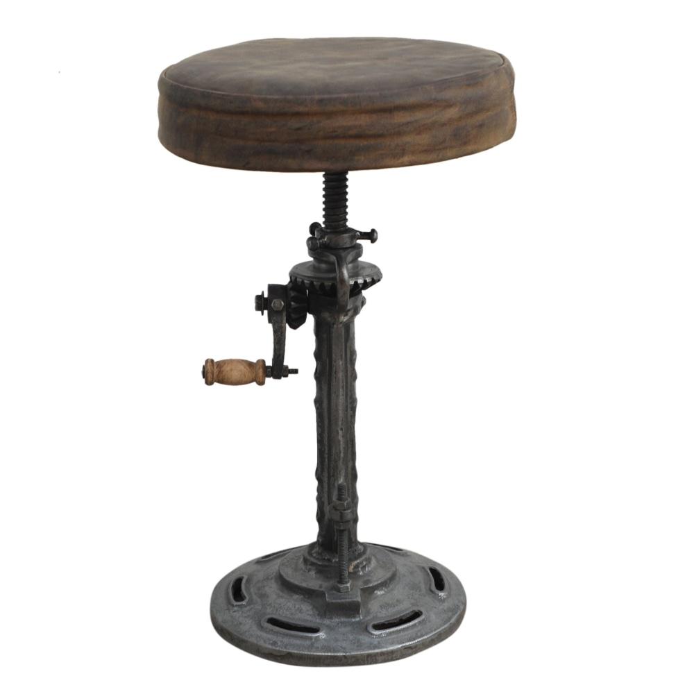 Jasper Vintage Rustic Wind-Up Leather Kitchen Counter Bar Stool Fast shipping On sale
