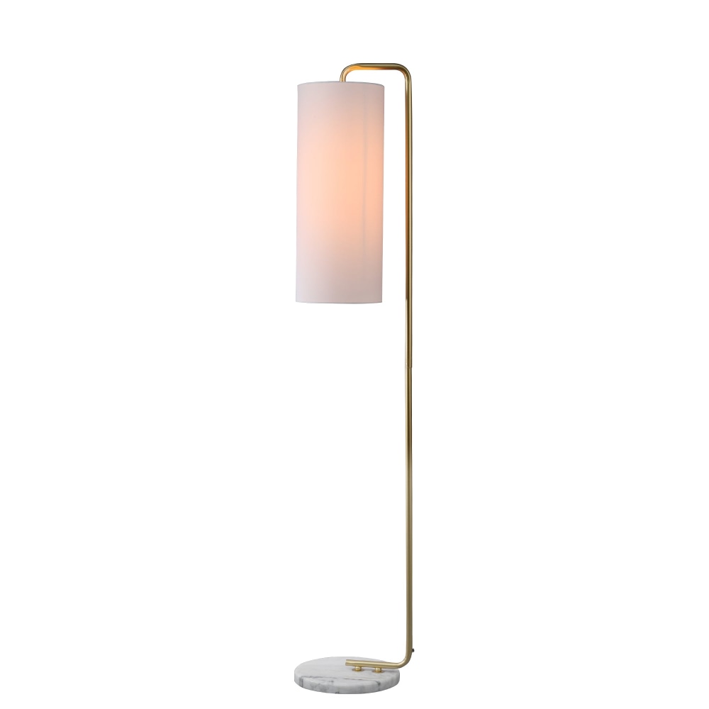Jenni Modern Luxury Marble Base Linen Shade Floor Lamp Light Gold Fast shipping On sale
