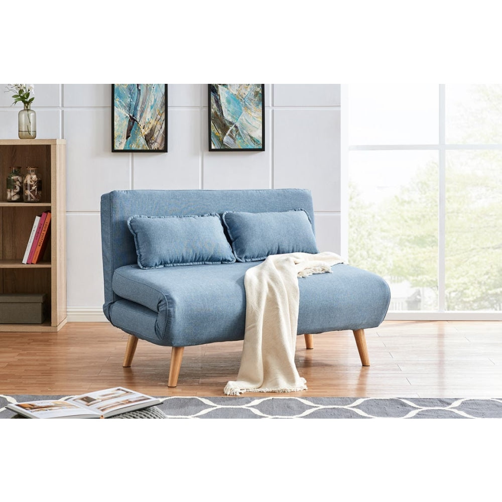 Jepson Modern 2-Seater Polyester Fabric Sofa Bed - Denim Blue 2 Seater / Fast shipping On sale
