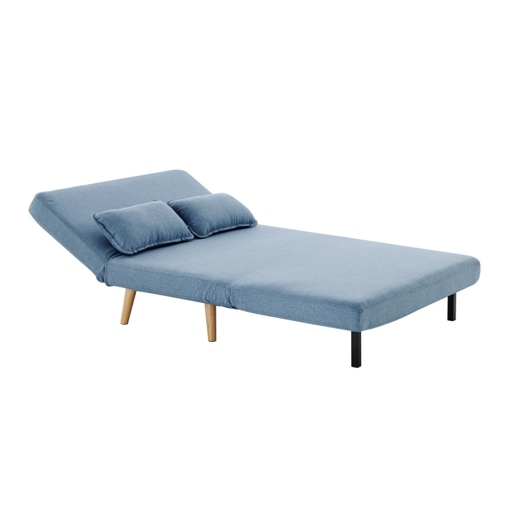 Jepson Modern 2-Seater Polyester Fabric Sofa Bed - Denim Blue Fast shipping On sale
