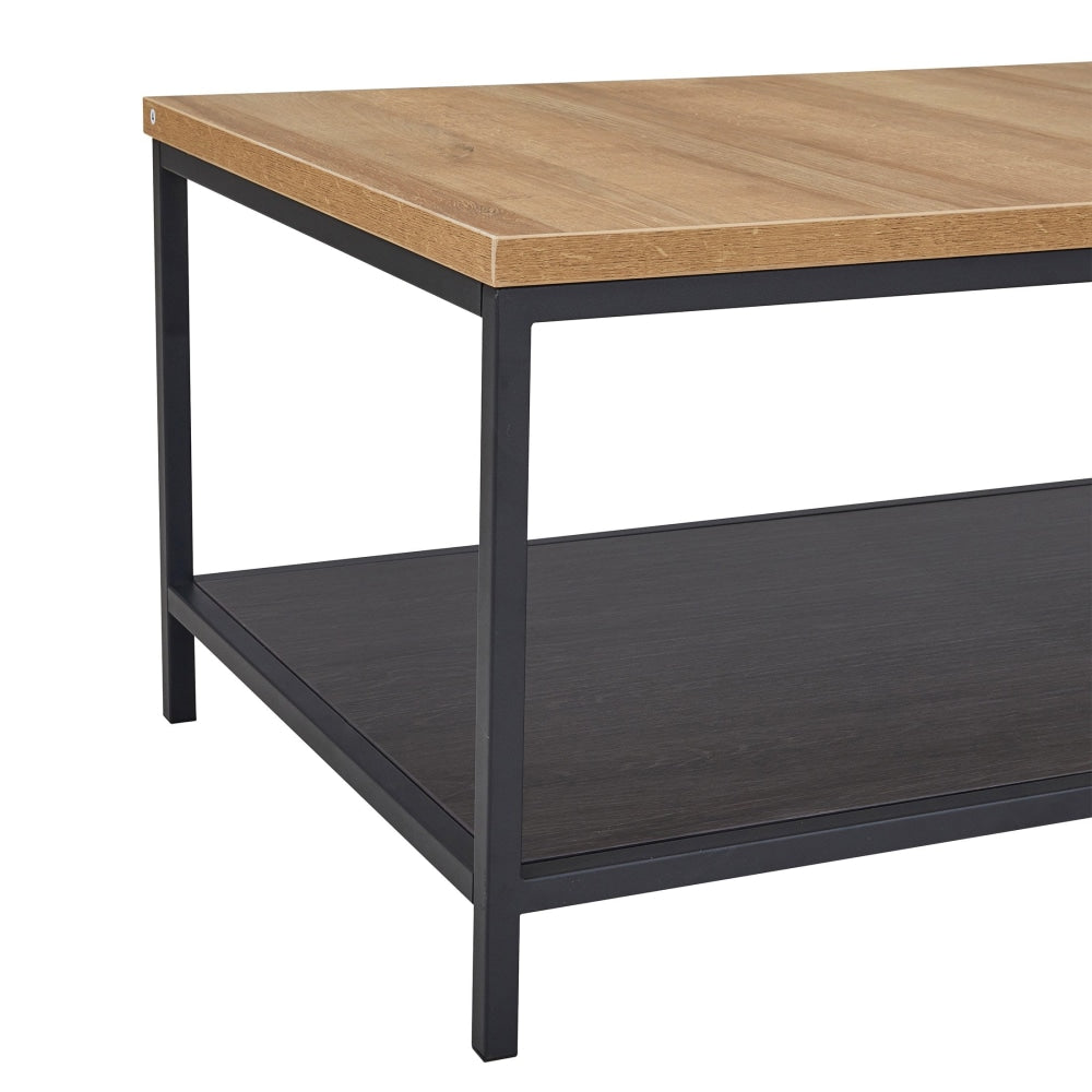 Open Shelf Rectangular Coffee Table - Oak Fast shipping On sale