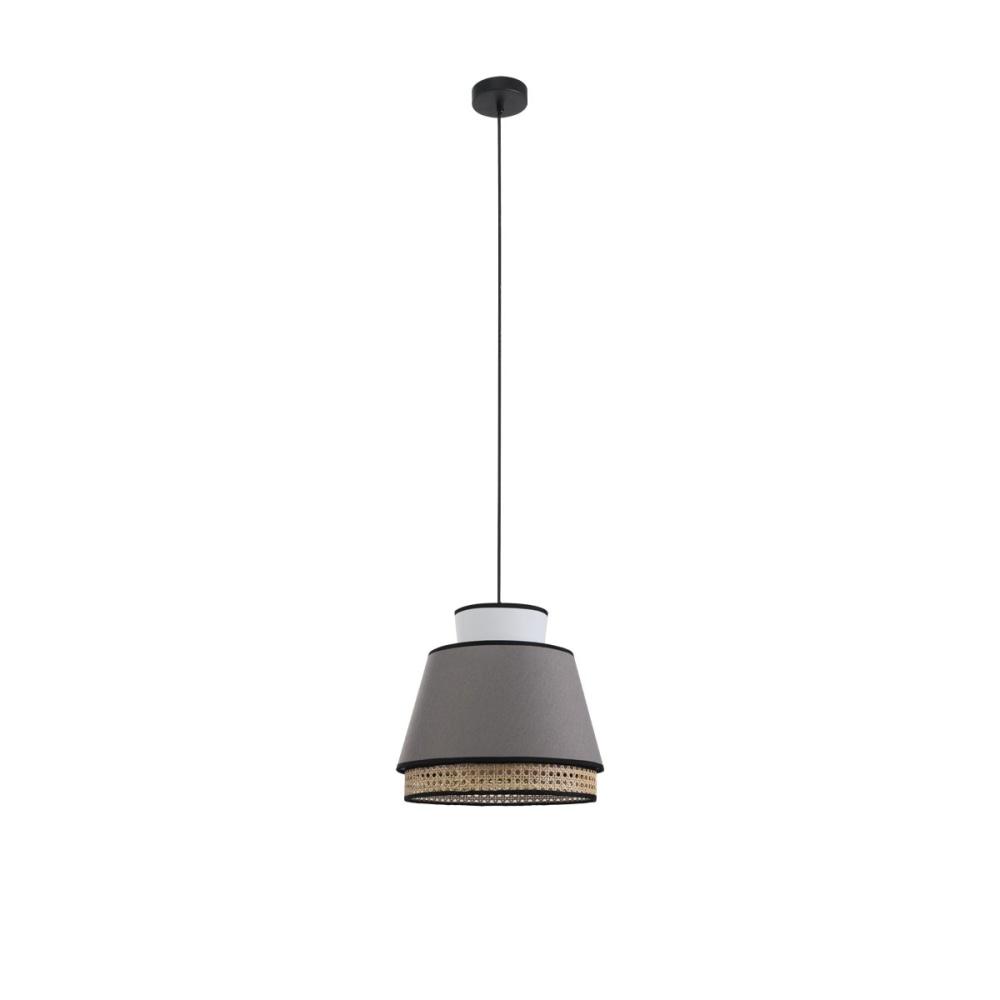 Jesse Rattan Modern Elegant Pendant Lamp Ceiling Light - Grey & Natural Fast shipping On sale
