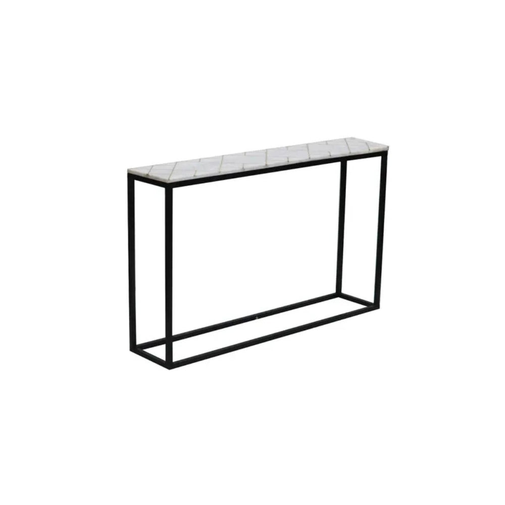 Momentous Living Jodhpur Marble Hallway Console Hall Table Metal Legs