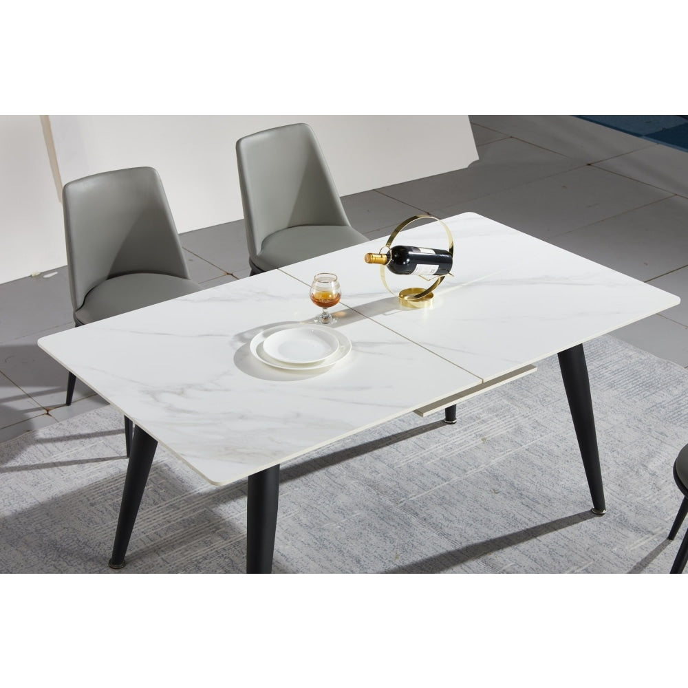 Joren Sintered Stone Extendable Rectangular Dining Table 140-180cm - Black & White Fast shipping On sale