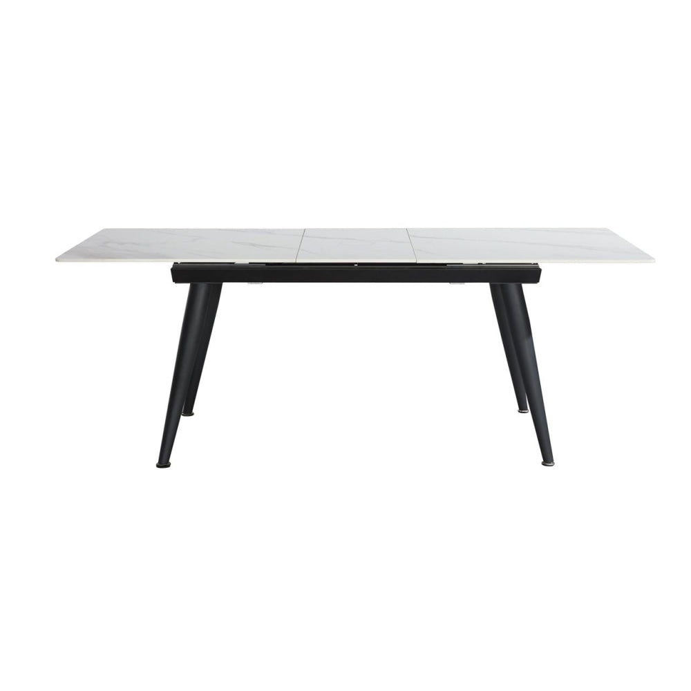 Joren Sintered Stone Extendable Rectangular Dining Table 140-180cm - Black & White Fast shipping On sale