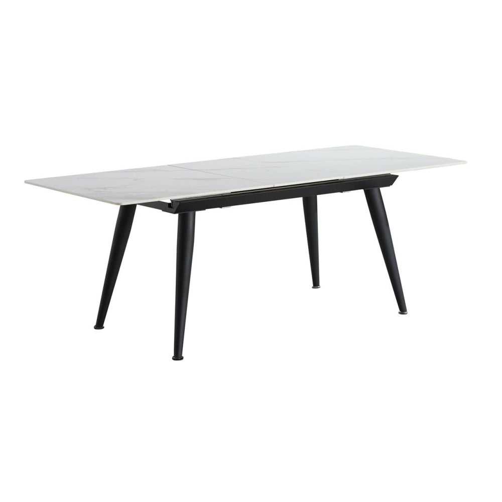 Joren Sintered Stone Extendable Rectangular Dining Table 140-180cm - Black & White Fast shipping On sale