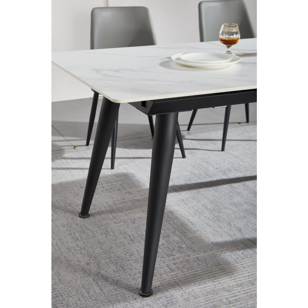 Joren Sintered Stone Extendable Rectangular Dining Table 140-180cm - Black & White Fast shipping On sale