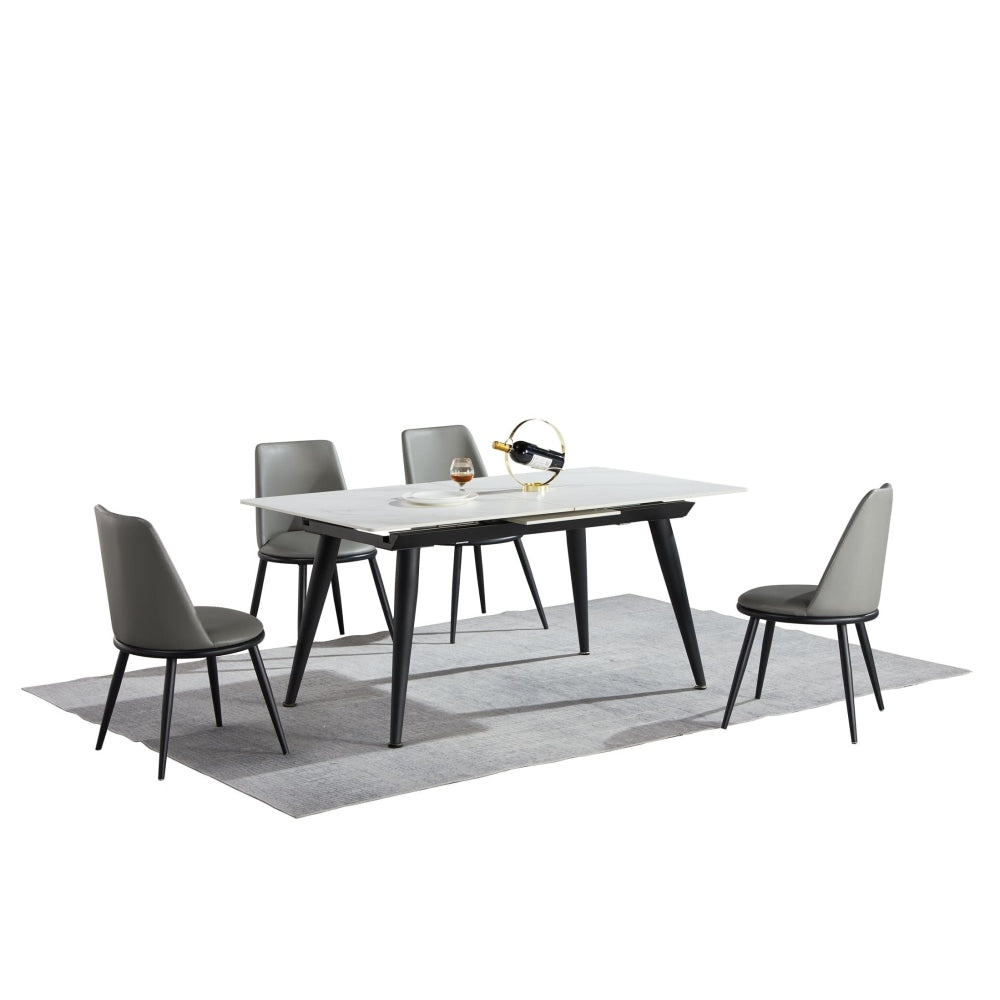 Joren Sintered Stone Extendable Rectangular Dining Table 140-180cm - Black & White Fast shipping On sale