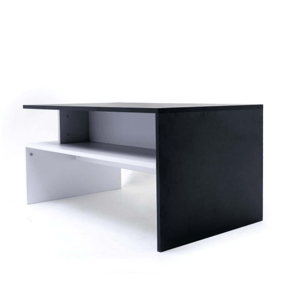 Modern Scandinavian Rectangular Wooden Coffee Table - Black & White Fast shipping On sale