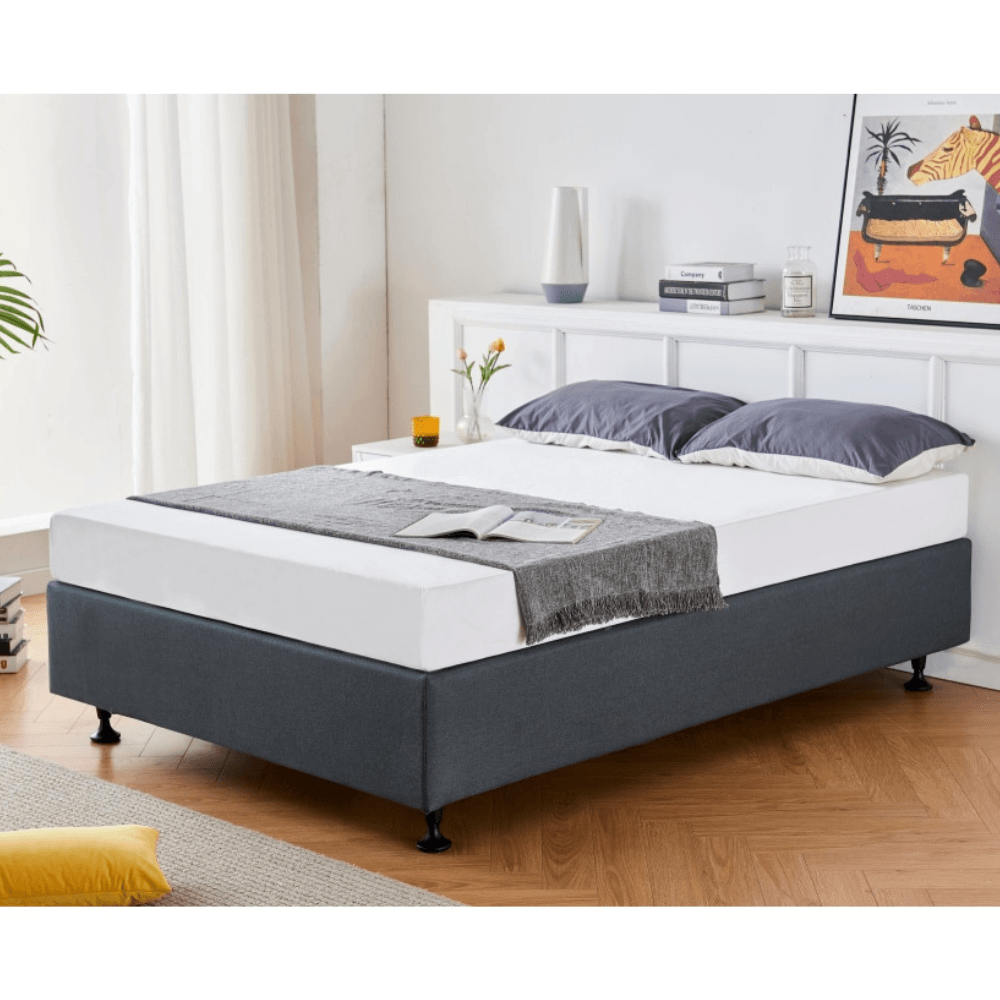 Modern Fabric Bed Frame Platform Base Double Size - Dark Grey Fast shipping On sale