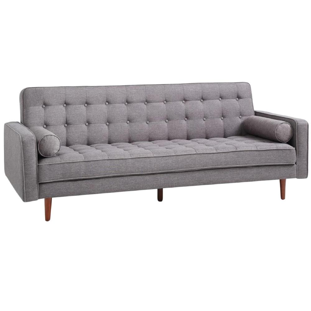 Designer Modern Scandinavian Fabric 3 - Seater Sofa Bed - Dark Grey Fast shipping On sale