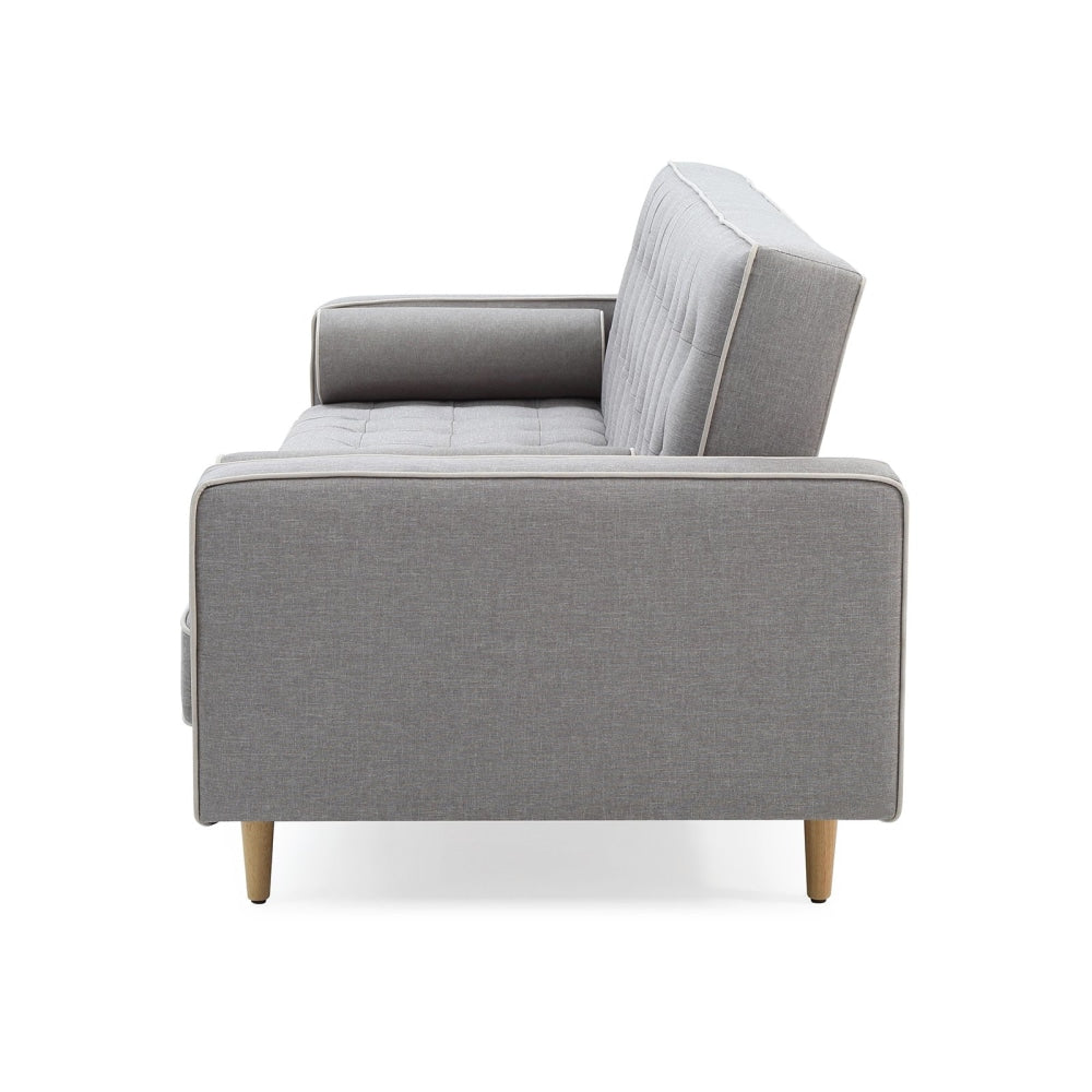 Designer Modern Scandinavian Fabric 3 - Seater Sofa Bed - Grey Fast shipping On sale