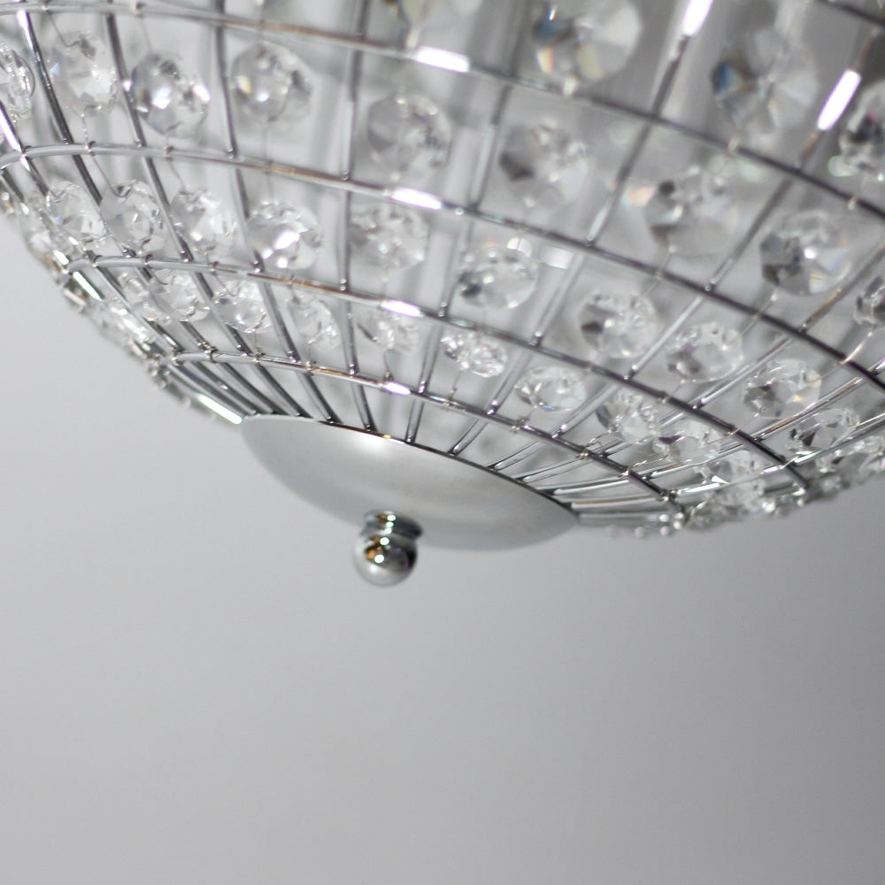 Kamala Glass Drop Modern Pendant Lamp Light Large Chrome Clear Fast shipping On sale