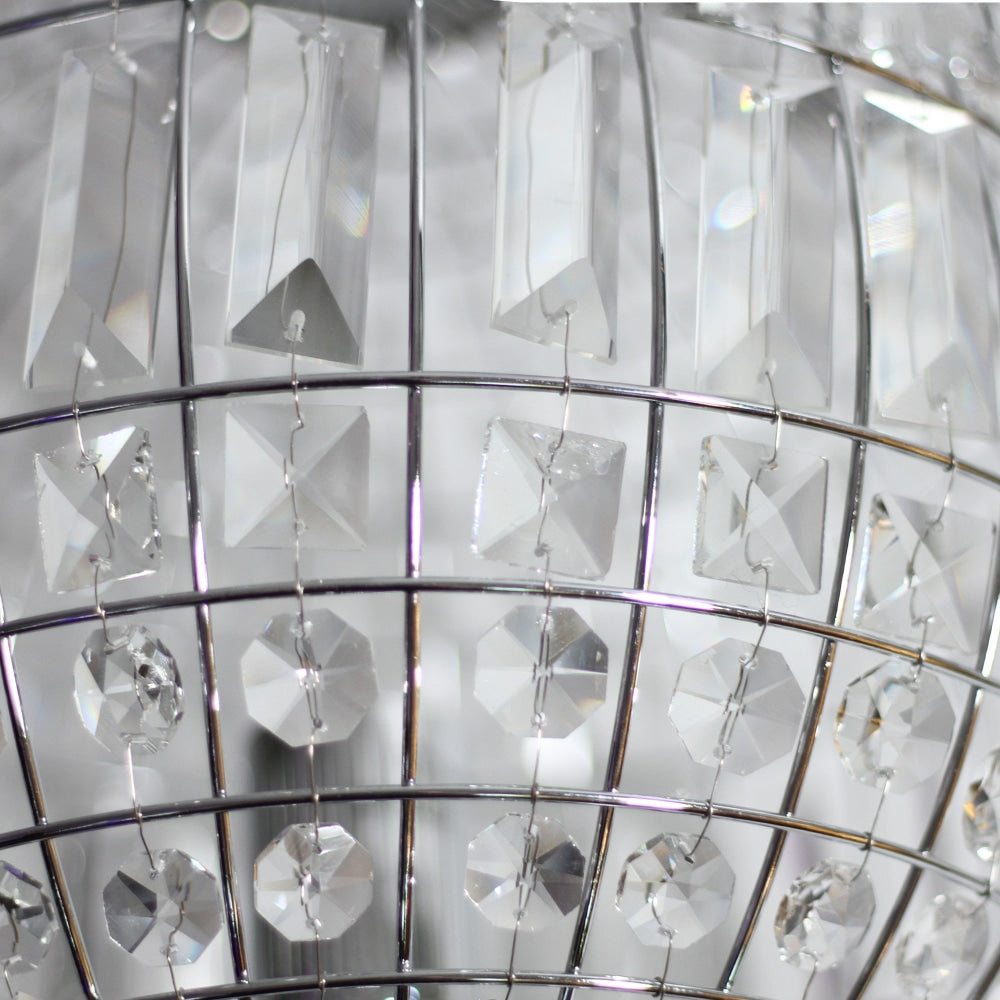 Kamala Glass Drop Modern Pendant Lamp Light Large Chrome Clear Fast shipping On sale