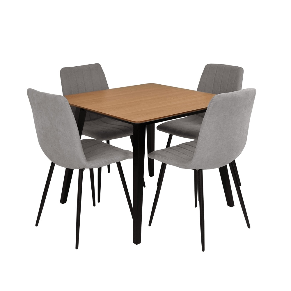 Kanaka Dining Set W/ Square Table & Of 4 Molly Chair Grey Fast shipping On sale