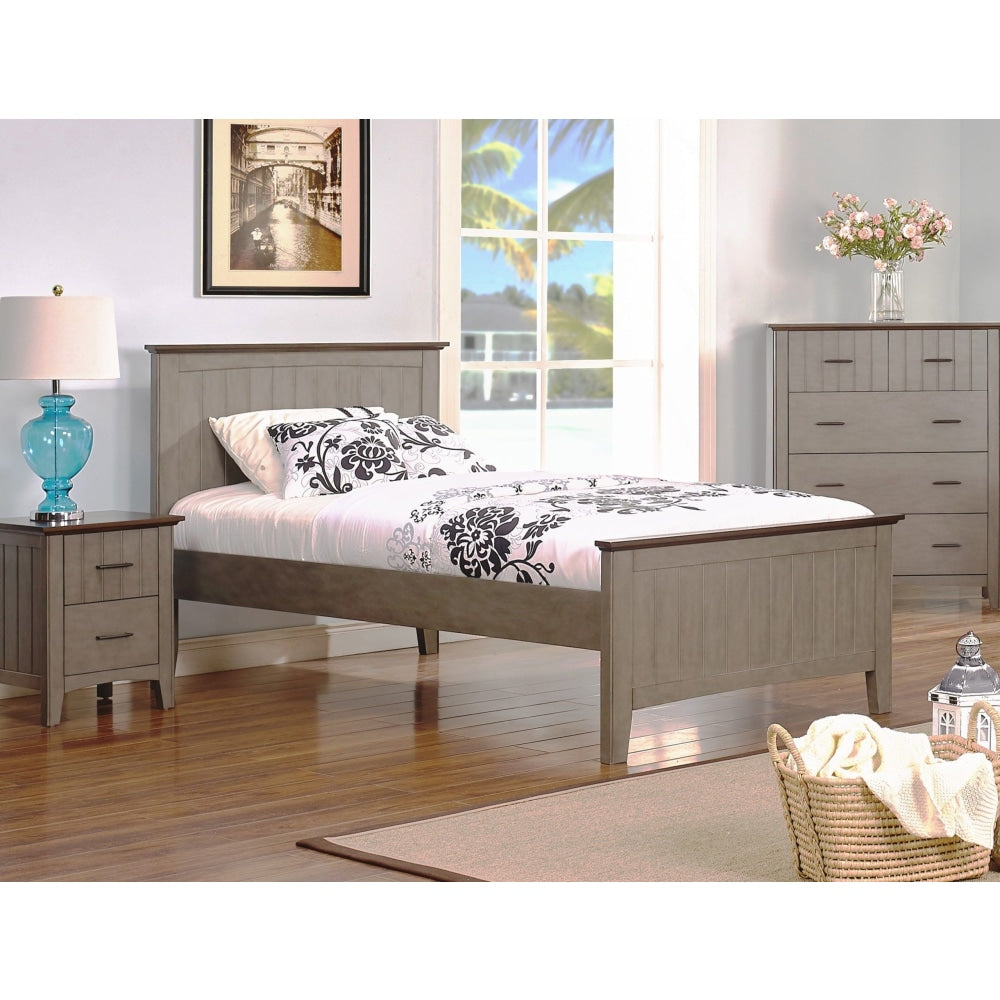 Karla Modern Classic Solid Wooden Queen Size Bed - Forest Grey Frame Fast shipping On sale