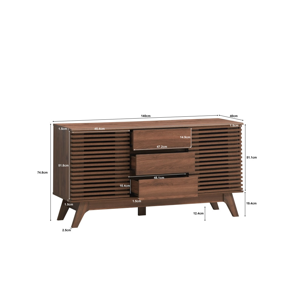 Karyn Wooden Sideboard Buffet Unit Storage Cabinet W/ 2-Doors 3-Drawers - Walnut & Fast shipping On sale