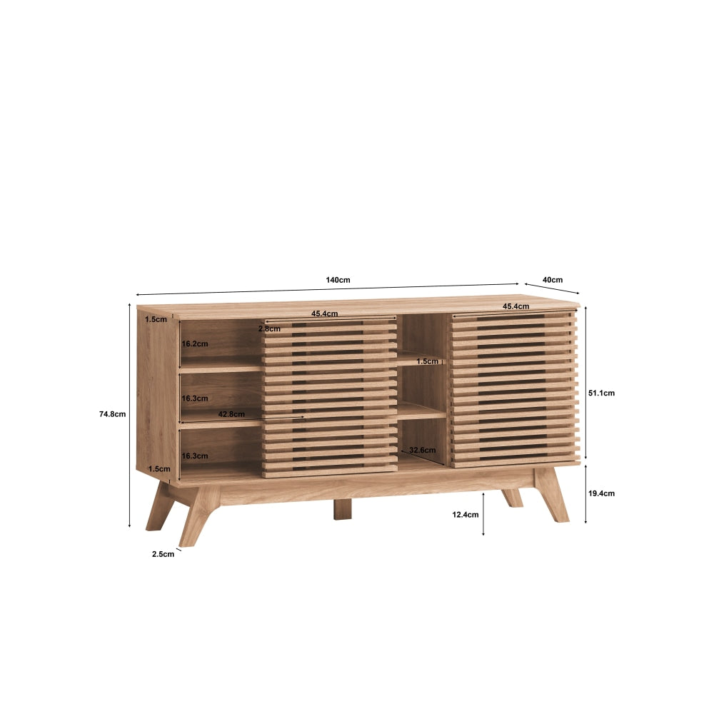 Karyn Wooden Sideboard Buffet Unit Storage Cabinet W/ 2-Doors - Oak & Fast shipping On sale
