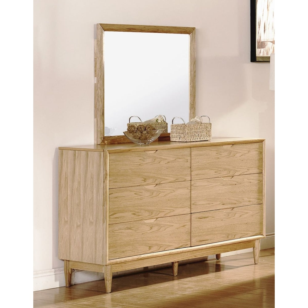 Keira Scandinavian Solid Wooden Chest Of 6 - Drawers Sideboard Storage Cabinet - Natural Drawers Fast shipping On sale