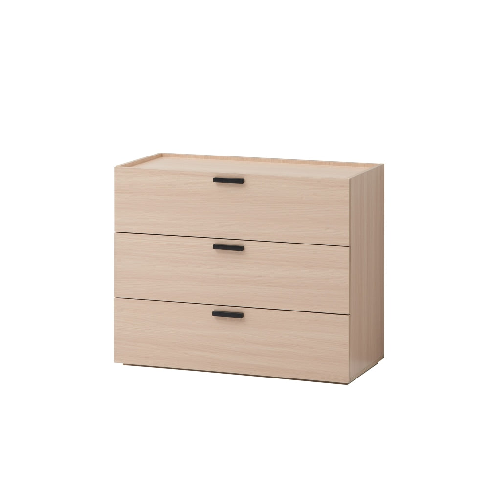 Keith Chest Of 3-Drawers Lowboy Storage Cabinet - Oak Drawers Fast shipping On sale