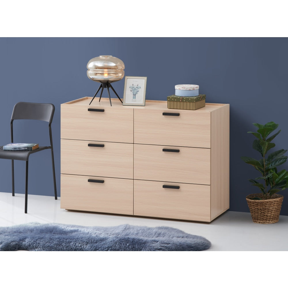 Keith Dresser Chest Of 6-Drawers Storage Cabinet - Oak Drawers Fast shipping On sale