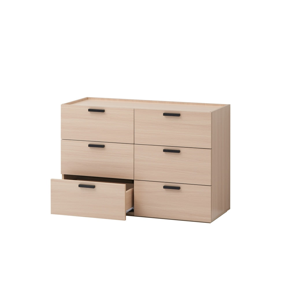 Keith Dresser Chest Of 6-Drawers Storage Cabinet - Oak Drawers Fast shipping On sale