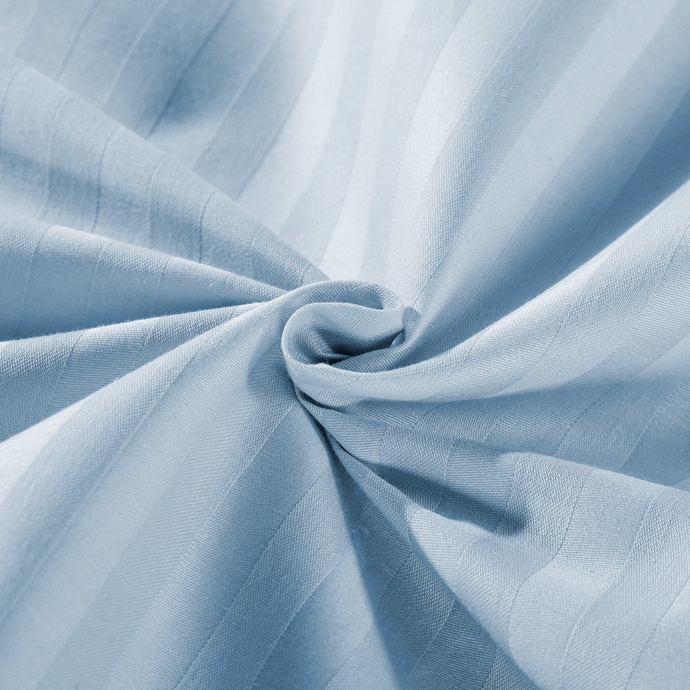 KENSINGTON 1200TC COTTON SHEET SET IN STRIPE-KING - CHAMBRAY (BLUE) Bed Sheet Fast shipping On sale