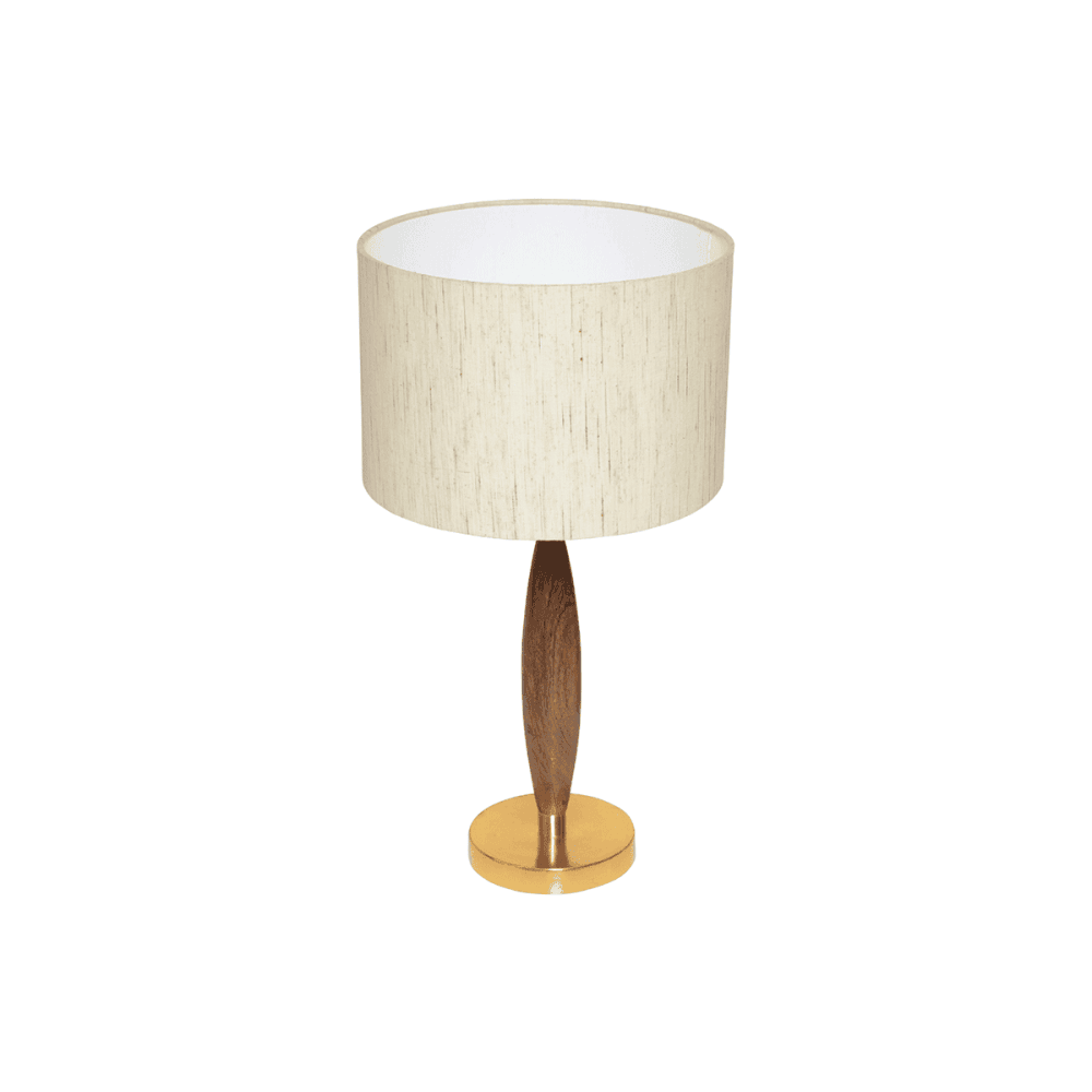 Kent Classic Metal Base Wood Body Cotton Shade Table Lamp Light - Gold Fast shipping On sale