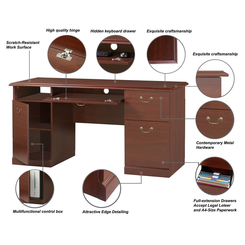 Kerney Executive Manager Home Office Computer Working Desk - Cherry Fast shipping On sale