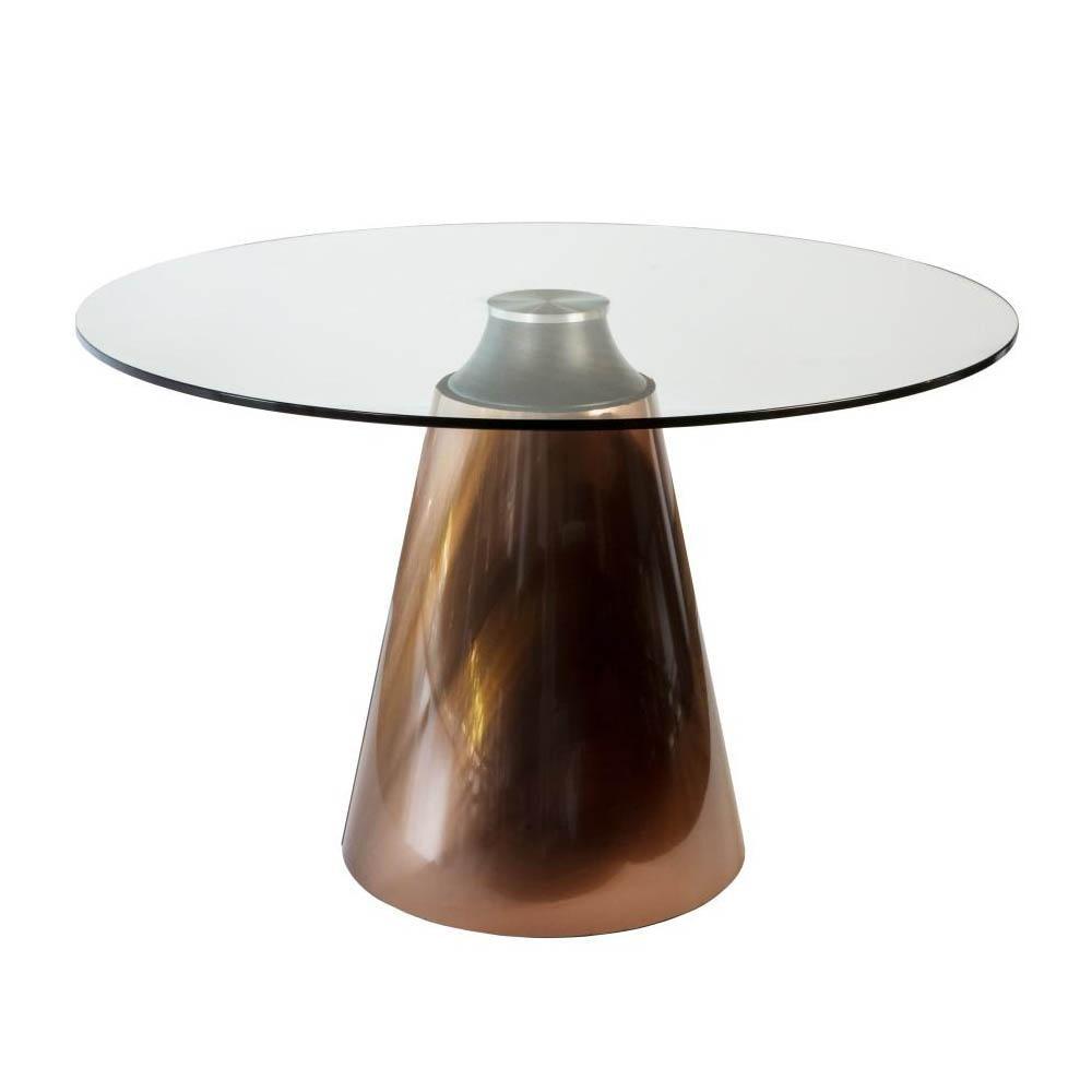 Kerry Round Dining Table 120cm - Glass Top - Copper Fast shipping On sale
