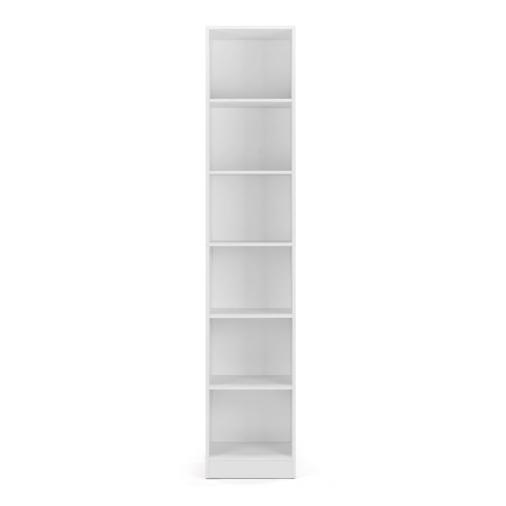 Keto Modern 6-Tier Wooden Bookcase Display Shelf Narrow - White Fast shipping On sale