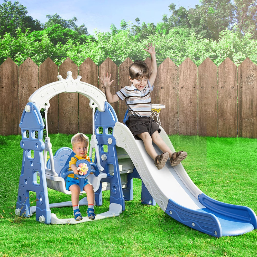 Kids Slide Swing Basketball Ring Hoop Activity Center Toddlers Play Set Outdoor Toys Fast shipping On sale