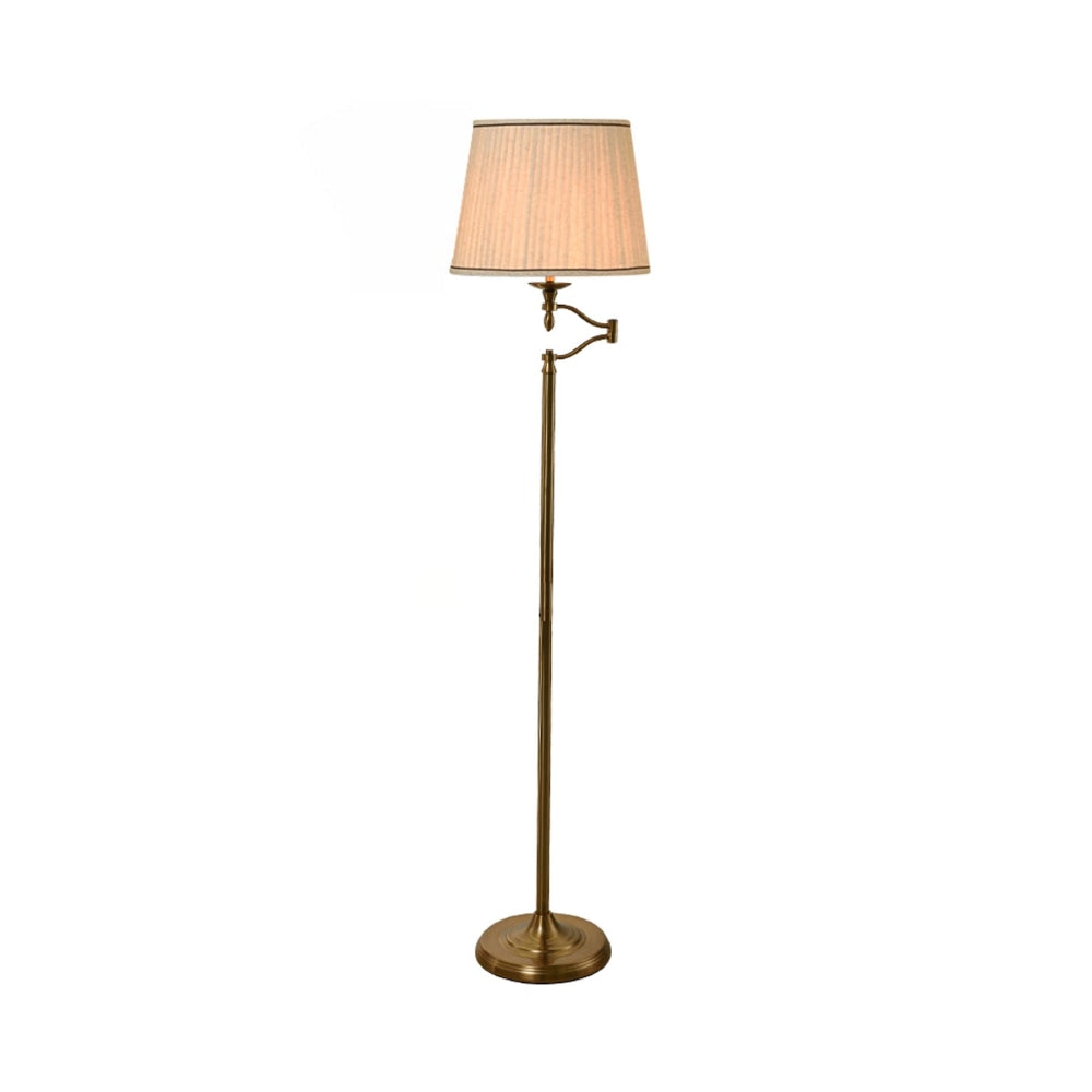 Kira French Design Modern Elegant Free Standing Reading Light Floor Lamp - Brass & Cream Fast shipping On sale