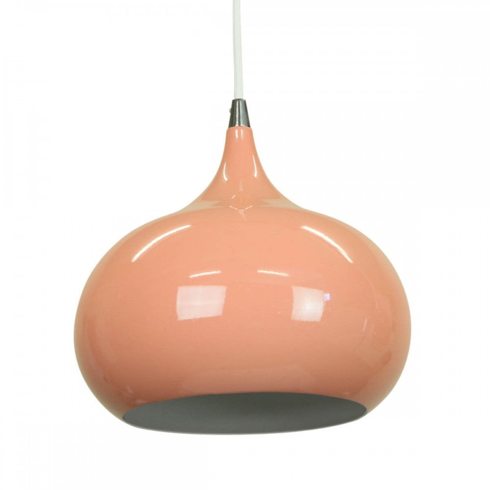 Kirby Inverted Bowl Metal Cord Drop Pendant Light Lamp - Beige Red Fast shipping On sale