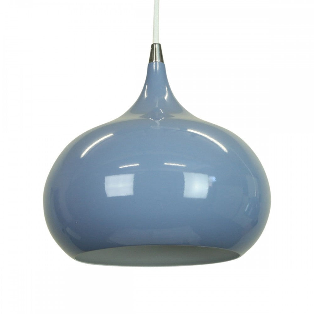 Kirby Inverted Bowl Metal Cord Drop Pendant Light Lamp - Pigeon Blue Fast shipping On sale