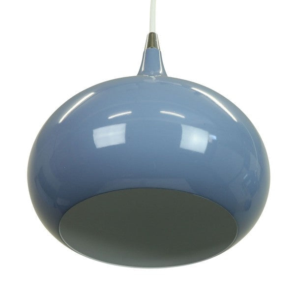 Kirby Inverted Bowl Metal Cord Drop Pendant Light Lamp - Pigeon Blue Fast shipping On sale