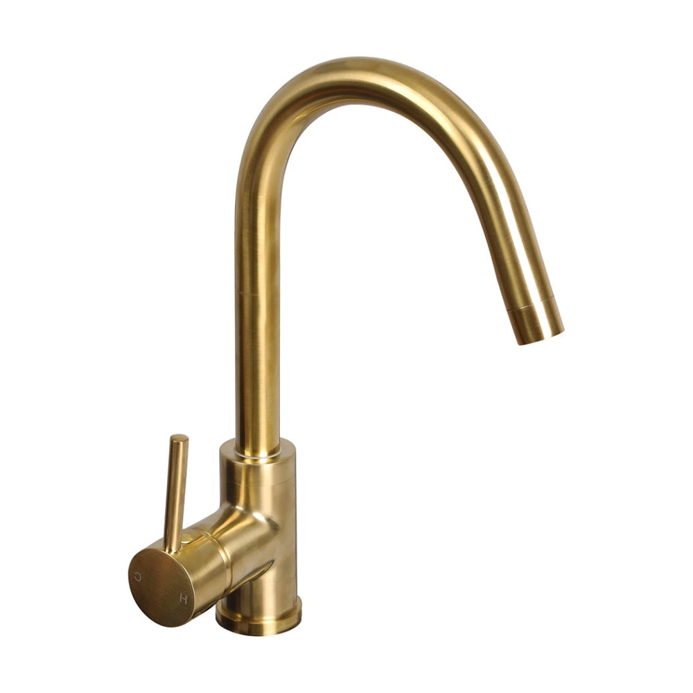 Kitchen Faucet Tap Mixer Sink Brushed Gold Brass Swivel Spout Single Lever WELS & Shower Fast shipping On sale