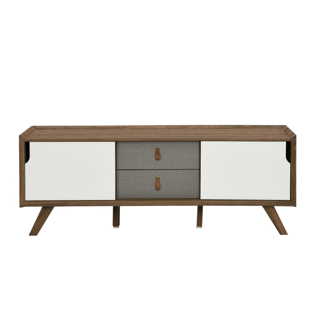 Kruz Lowline TV Stand Entertainment Unit W/ 2-Door 2-Drawers - Walnut Fast shipping On sale