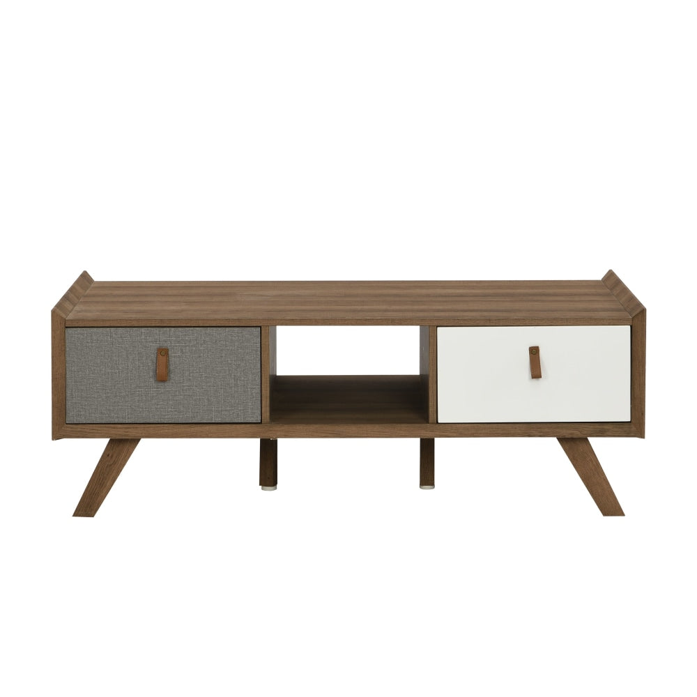 Kruz Wooden Rectangular Coffee Table W/ 2-Drawers - Walnut Fast shipping On sale