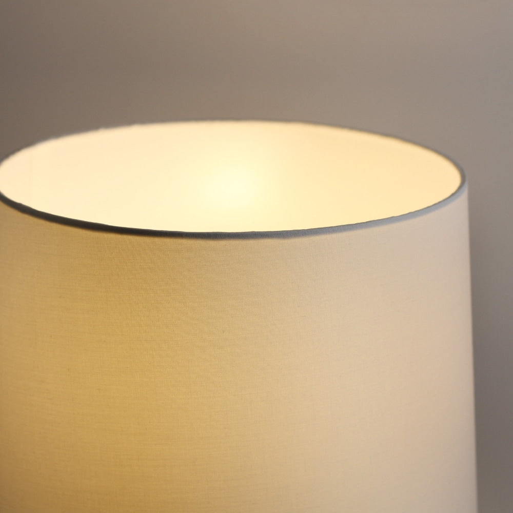 Kyoka Concrete Base Linen Shade Geometric Design Table Lamp White Fast shipping On sale