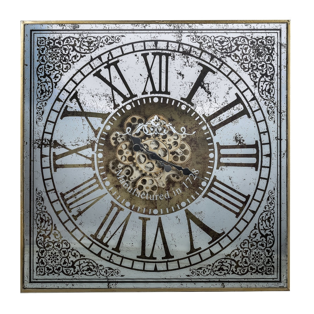 Large Square Wall Mirror Fashionable Clock With Moving 3D Mechanism 82CM Fast shipping On sale