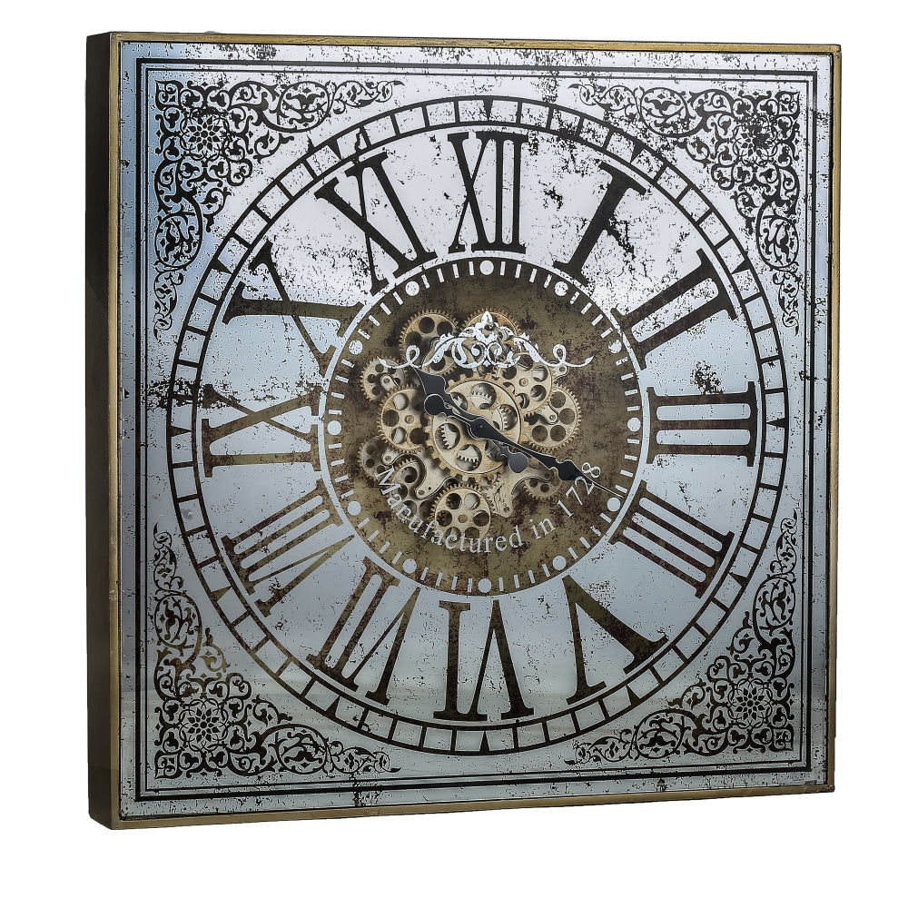 Large Square Wall Mirror Fashionable Clock With Moving 3D Mechanism 82CM Fast shipping On sale
