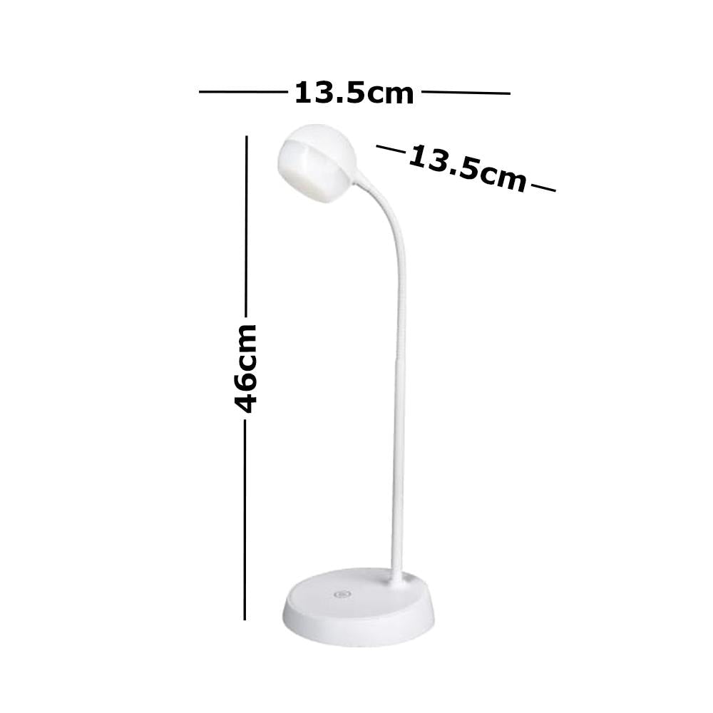 Larry LED Touch Two Way Power Table Desk Lamp - White Fast shipping On sale
