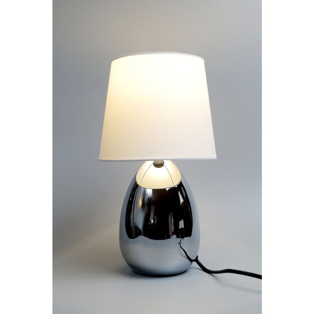 Larson Touch Table Desk Lamp Chrome Metal Base - White Fast shipping On sale