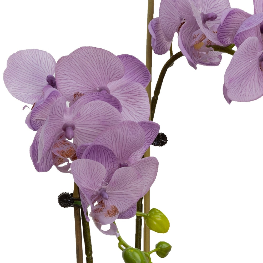 Lavender Orchid Artificial Fake Plant Decorative Arrangement 45cm In Cylinder Glass Fast shipping On sale