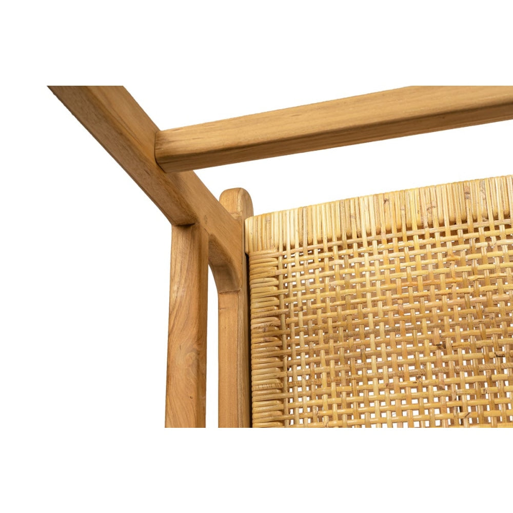 Leana Teak and Rattan Kitchen Dining Chair Fast shipping On sale