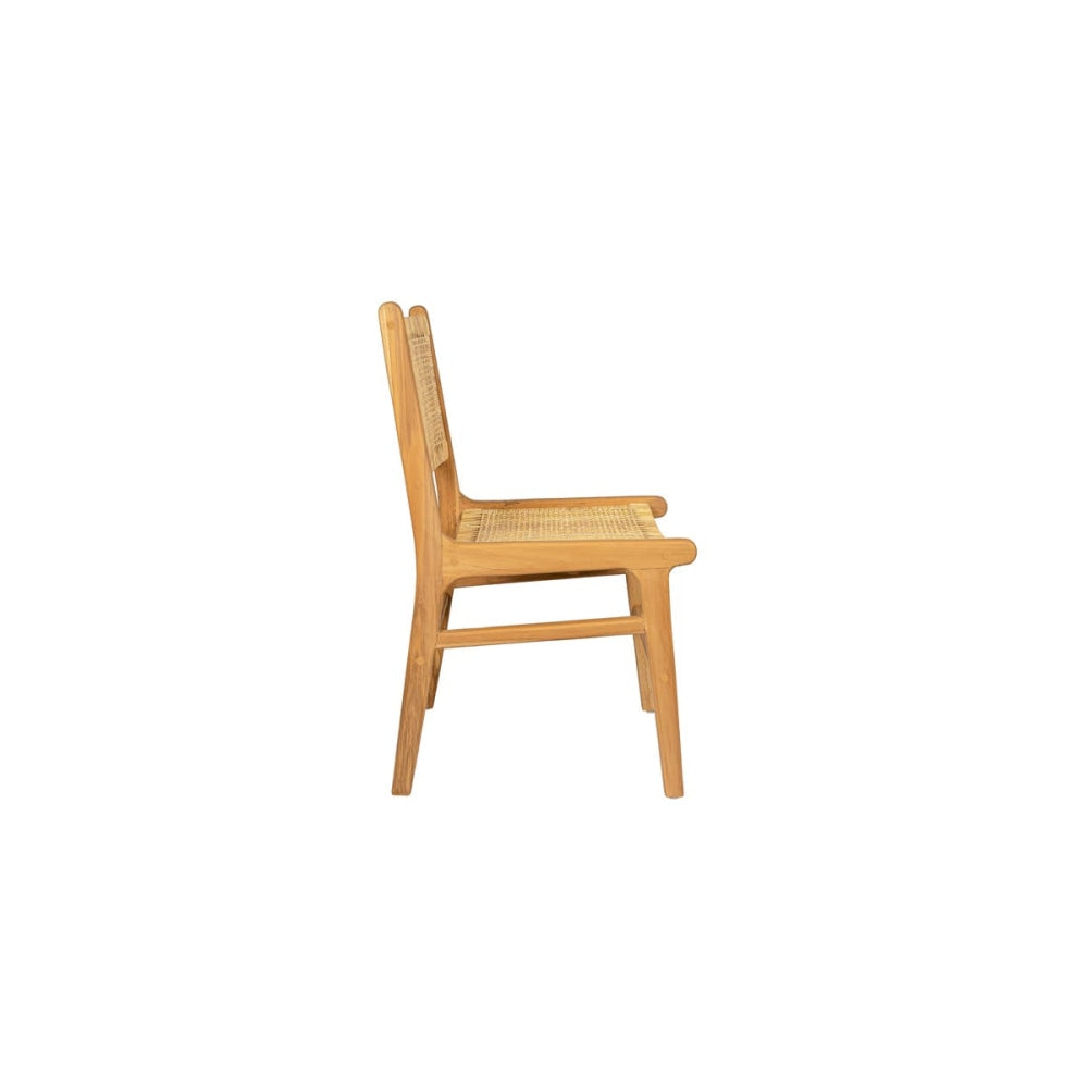 Leana Teak and Rattan Kitchen Dining Chair Fast shipping On sale