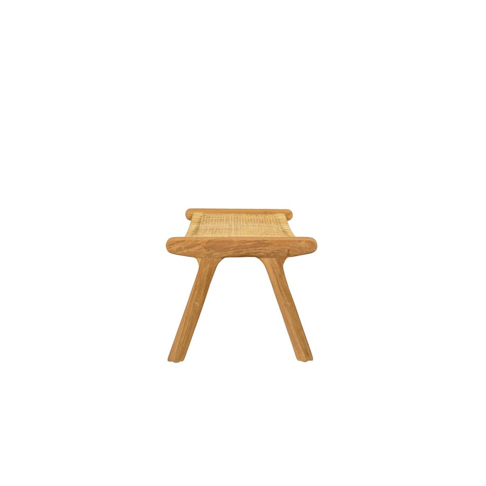 Leana Teak and Rattan Low Stool Dining Kitchen Bench Seat - Natural Fast shipping On sale