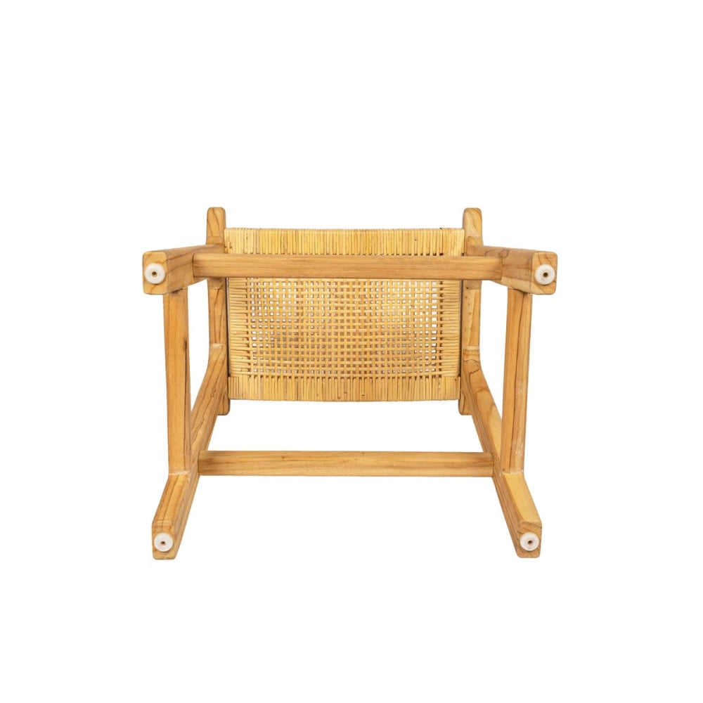 Leana Teak and Rattan Wooden Kitchen Counter Stool - Natural Bar Fast shipping On sale