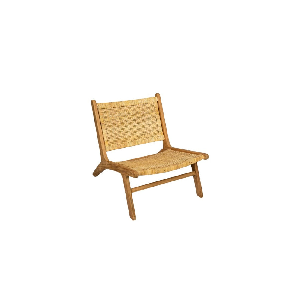 Leana Teak & Rattan Accent Relaxing Lounge Chair - Natural Fast shipping On sale